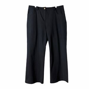 St. John Sport Black Wide Leg High Rise Crop Pants Women’s Size 16